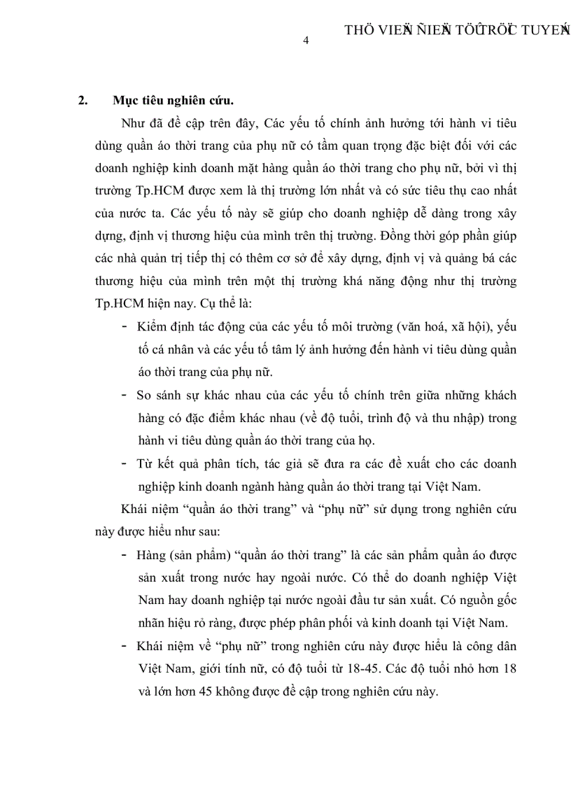 image for page Một số yếu tố chính ảnh hưởng tới hành vi tiêu dùng quần áo thời trang nữ khu vực Tp HCM