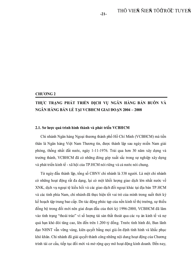 image for page Phát triển song hành dịch vụ ngân hàng bán buôn và ngân hàng bán lẻ tại ngân hàng ngoại thương chi nhánh Tp Hồ Chí Minh