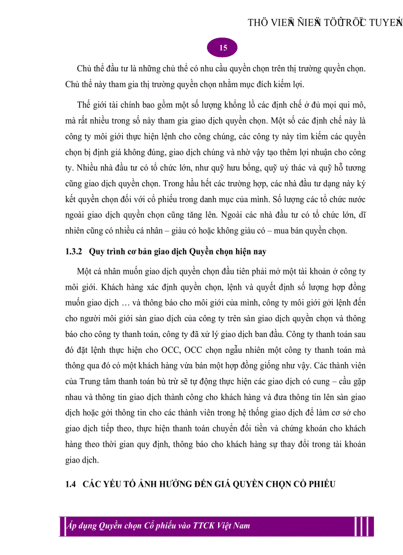 image for page Áp dụng giao dịch quyền chọn cổ phiếu vào Thị trường Chứng khoán Việt Nam