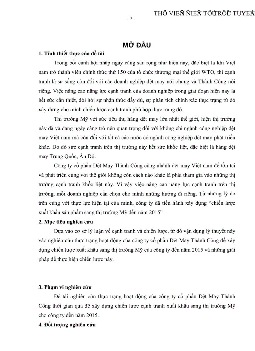 image for page Chiến lược xuất khẩu của công ty cổ phần dệt may thành công sang thị trường Mỹ giai đoạn 2008 2015