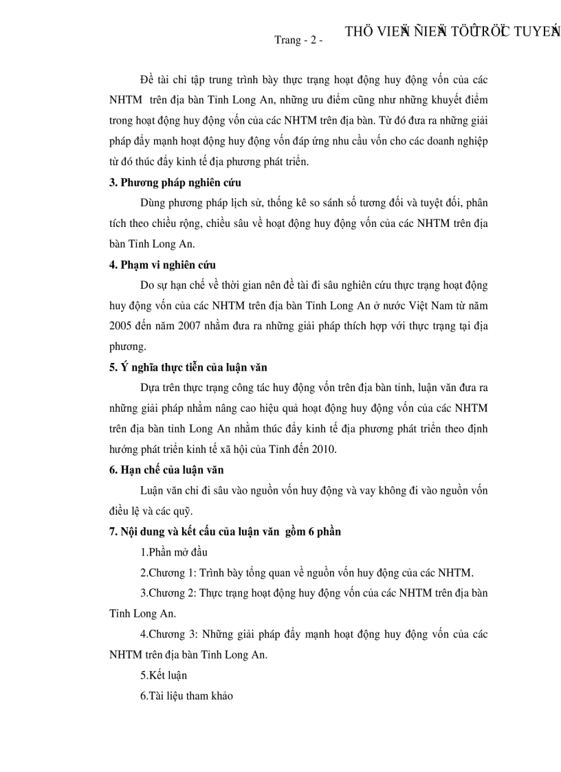 image for page Thực trạng và các giải pháp đẩy mạnh hoạt động huy động vốn của các NHTM trên địa bàn Tỉnh Long An
