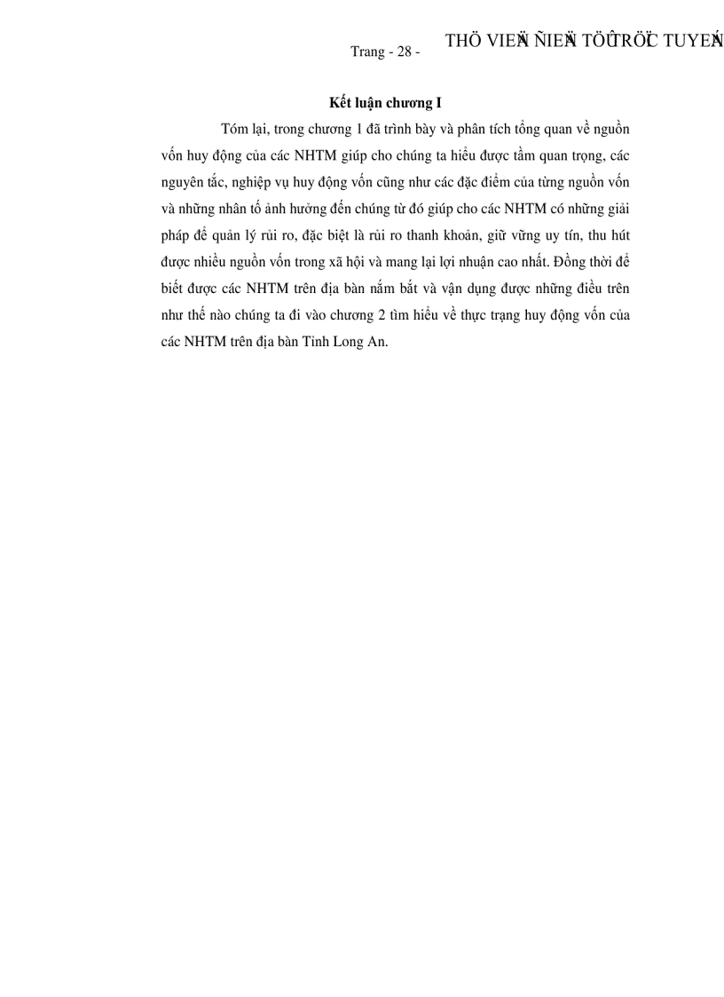 image for page Thực trạng và các giải pháp đẩy mạnh hoạt động huy động vốn của các NHTM trên địa bàn Tỉnh Long An