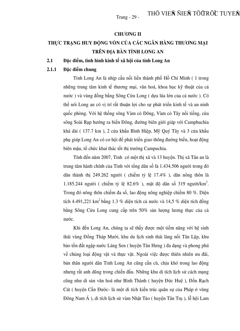 image for page Thực trạng và các giải pháp đẩy mạnh hoạt động huy động vốn của các NHTM trên địa bàn Tỉnh Long An