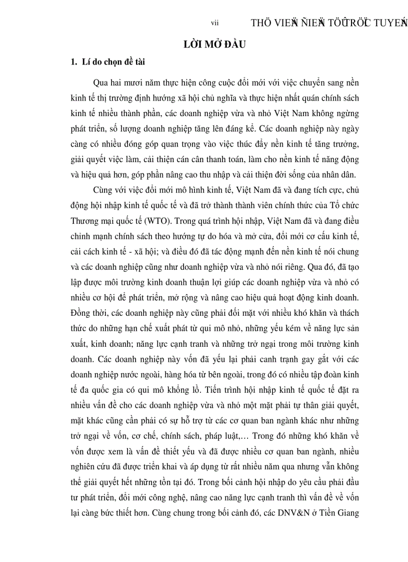 image for page Mở rộng và nâng cao hiệu quả tín dụng tài trợ doanh nghiệp vừa và nhỏ tại các ngân hàng thương mại trên địa bàn tỉnh Tiền Giang