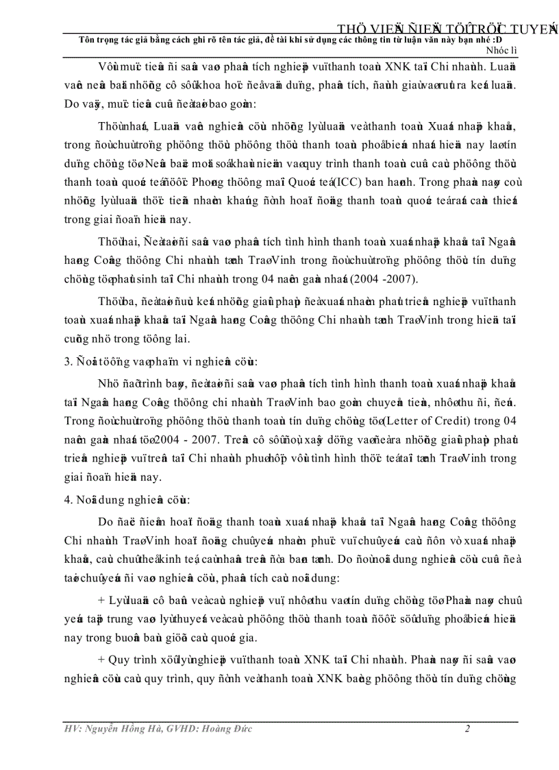 image for page Phát triển nghiệp vụ thanh toán xuất nhập khẩu bằng phương thức tín dụng chứng từ tại Ngân hàng Công thương chi nhánh Trà Vinh