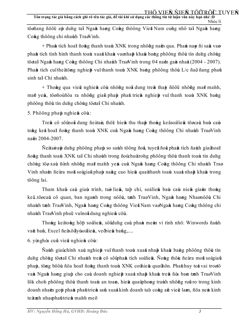 image for page Phát triển nghiệp vụ thanh toán xuất nhập khẩu bằng phương thức tín dụng chứng từ tại Ngân hàng Công thương chi nhánh Trà Vinh