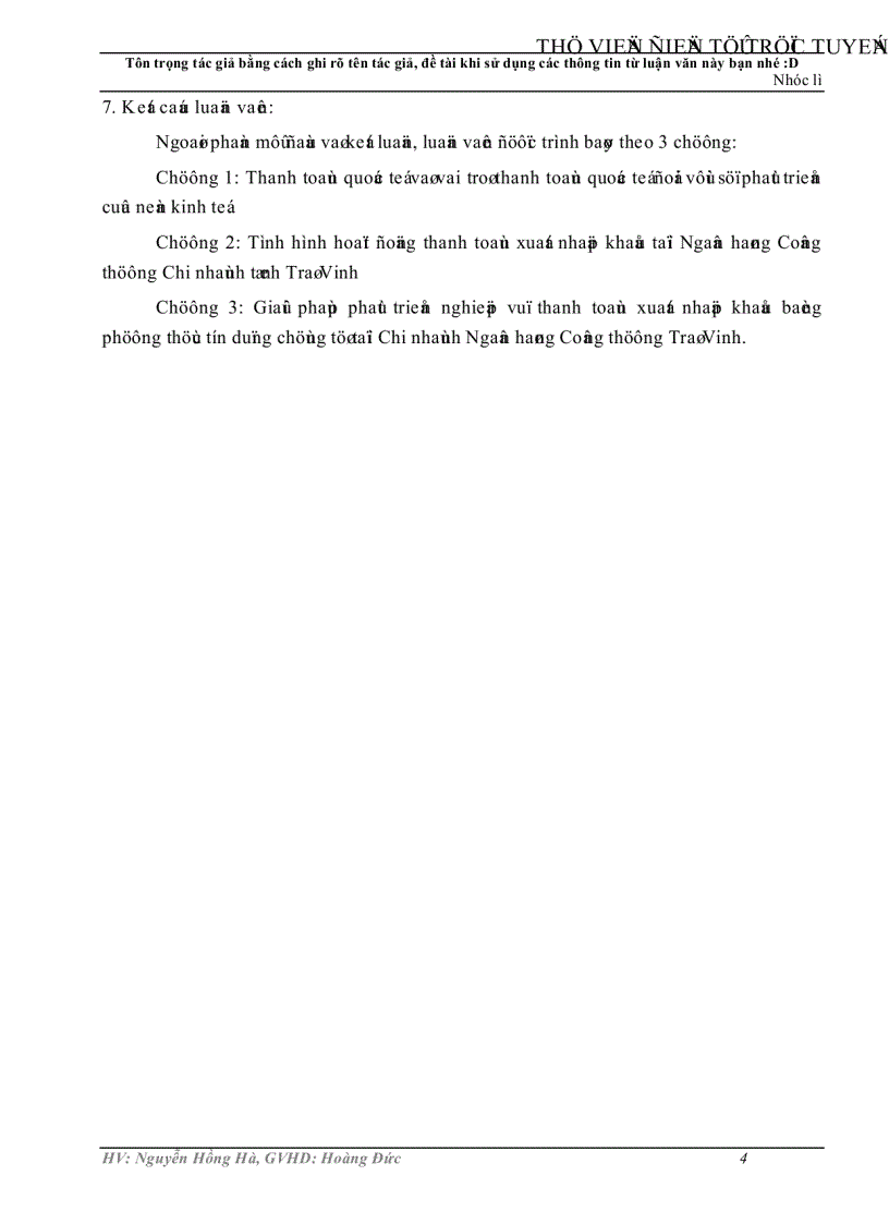 image for page Phát triển nghiệp vụ thanh toán xuất nhập khẩu bằng phương thức tín dụng chứng từ tại Ngân hàng Công thương chi nhánh Trà Vinh