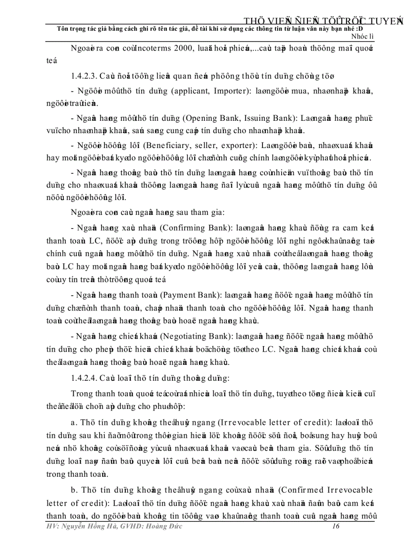 image for page Phát triển nghiệp vụ thanh toán xuất nhập khẩu bằng phương thức tín dụng chứng từ tại Ngân hàng Công thương chi nhánh Trà Vinh