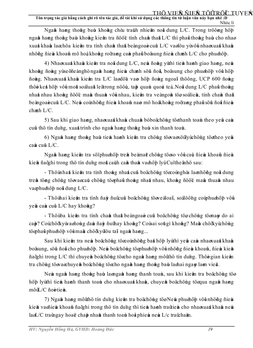 image for page Phát triển nghiệp vụ thanh toán xuất nhập khẩu bằng phương thức tín dụng chứng từ tại Ngân hàng Công thương chi nhánh Trà Vinh