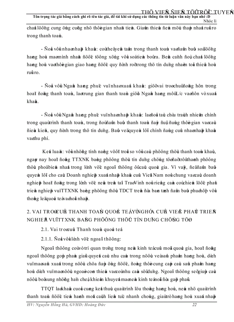 image for page Phát triển nghiệp vụ thanh toán xuất nhập khẩu bằng phương thức tín dụng chứng từ tại Ngân hàng Công thương chi nhánh Trà Vinh