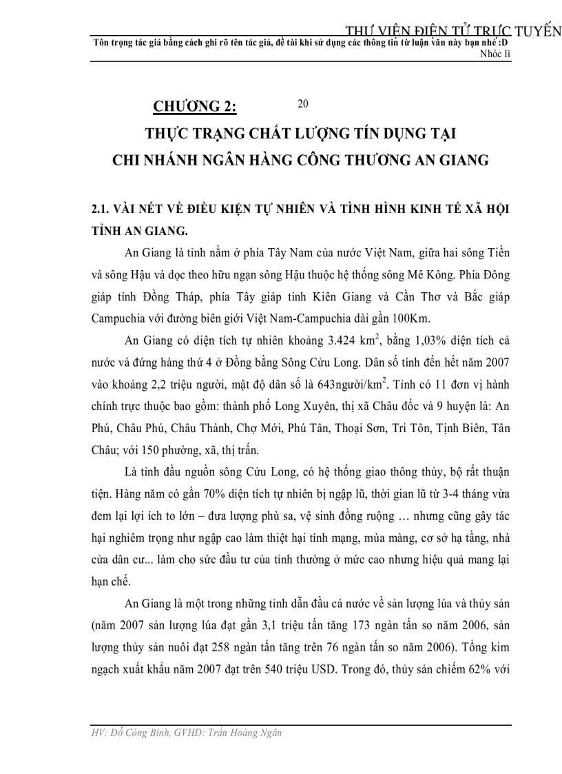 image for page Thực trạng chất lượng tín dụng và giải pháp nâng cao chất lượng tín dụng tại chi nhánh ngân hàng công thương tình An Giang