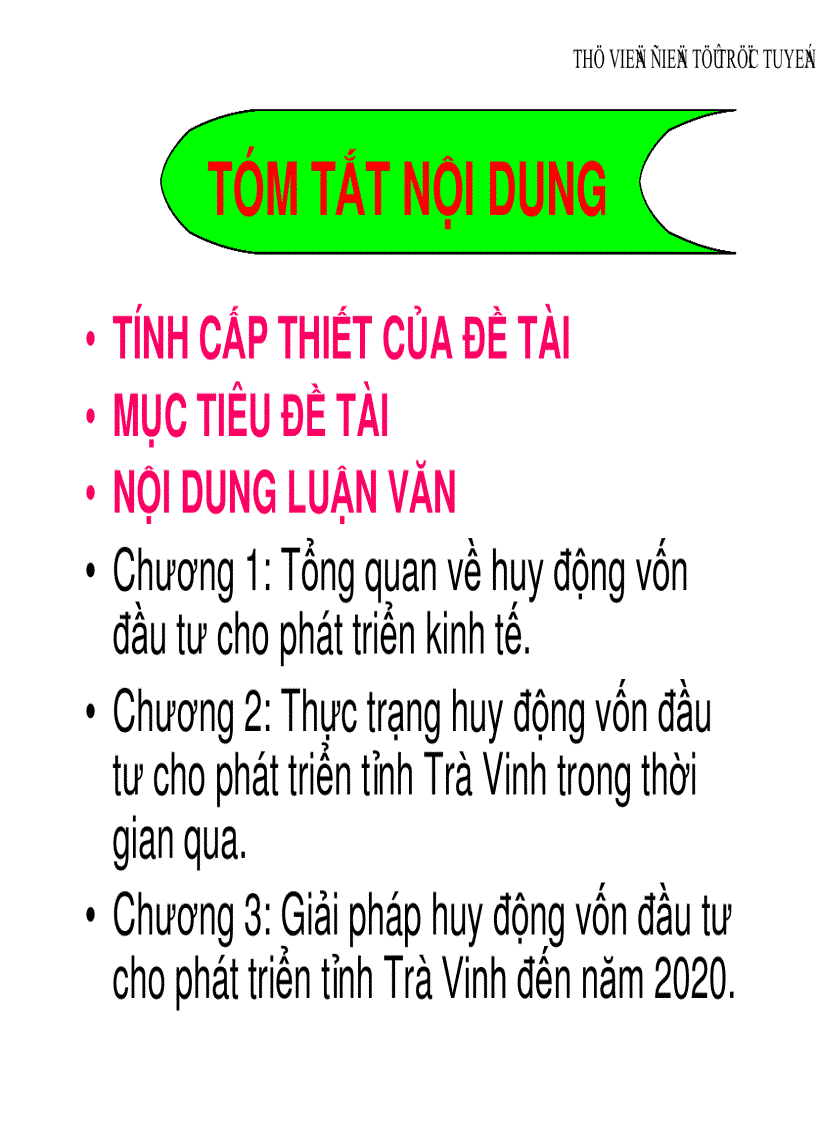 image for page Huy động vốn đầu tư cho phát triển Trà Vinh đến năm 2020