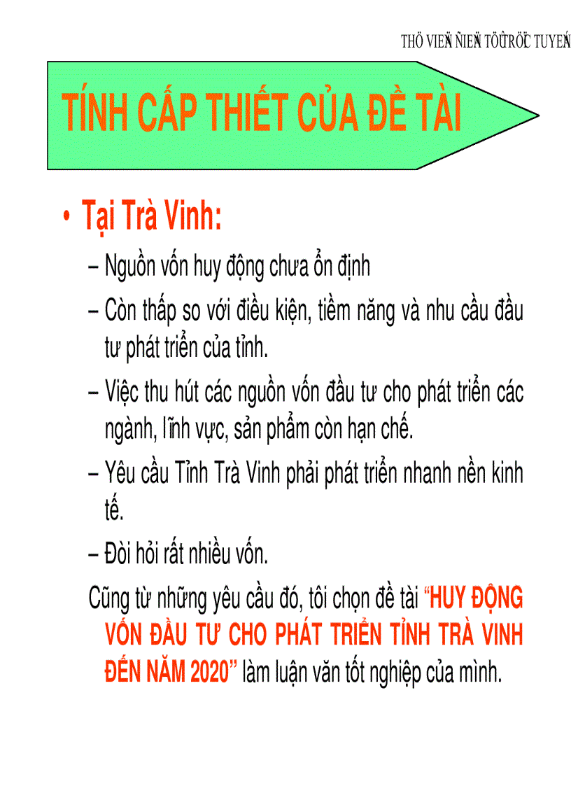 image for page Huy động vốn đầu tư cho phát triển Trà Vinh đến năm 2020