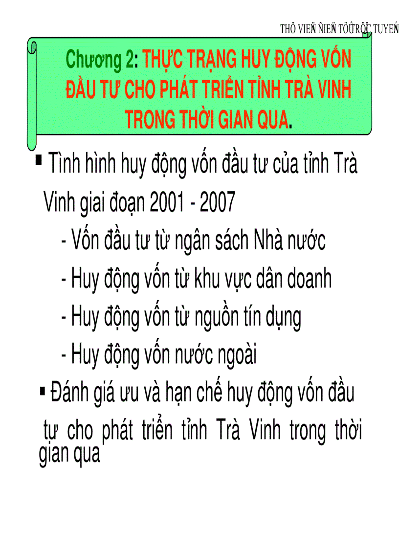 image for page Huy động vốn đầu tư cho phát triển Trà Vinh đến năm 2020