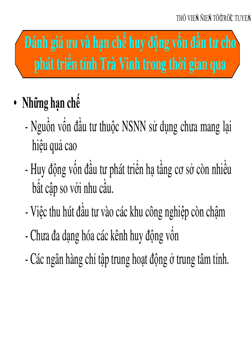 image for page Huy động vốn đầu tư cho phát triển Trà Vinh đến năm 2020