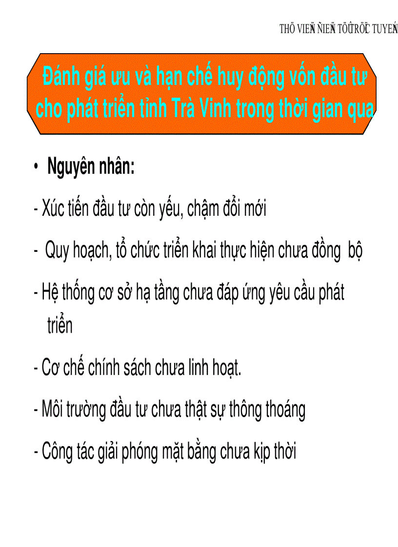 image for page Huy động vốn đầu tư cho phát triển Trà Vinh đến năm 2020