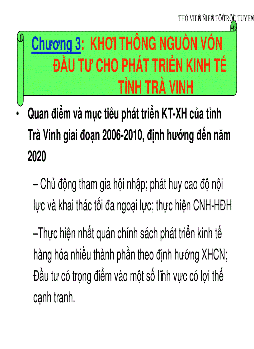 image for page Huy động vốn đầu tư cho phát triển Trà Vinh đến năm 2020