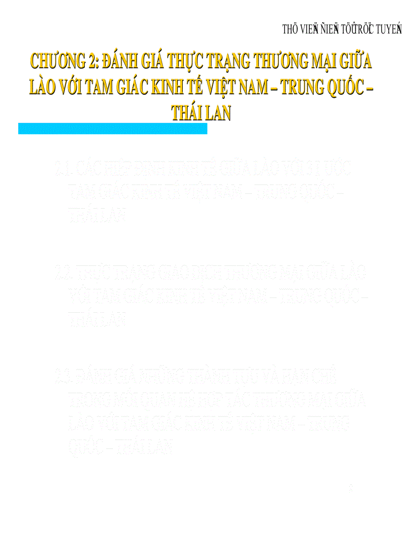 image for page Chiến lược phát triển thương mại của Lào trong mối quan hệ với tam giác kinh tế Việt Nam Trung Quốc Thái Lan đến năm 2020