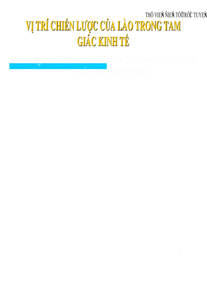 image for page Chiến lược phát triển thương mại của Lào trong mối quan hệ với tam giác kinh tế Việt Nam Trung Quốc Thái Lan đến năm 2020