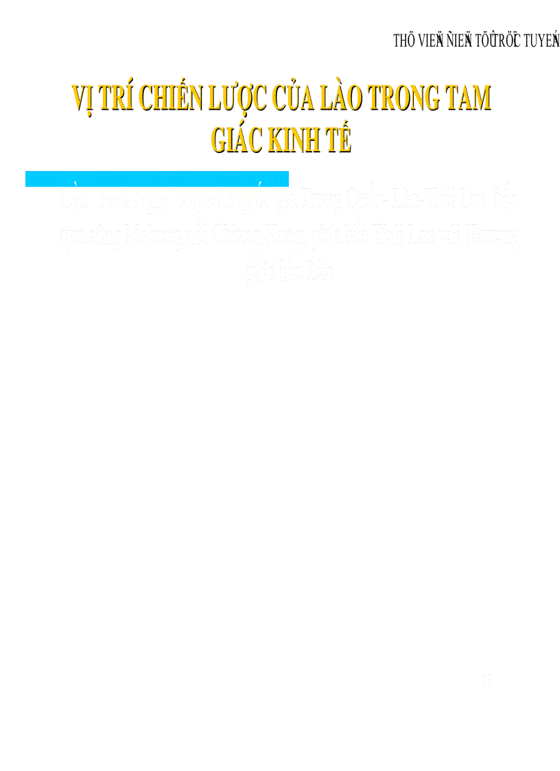 image for page Chiến lược phát triển thương mại của Lào trong mối quan hệ với tam giác kinh tế Việt Nam Trung Quốc Thái Lan đến năm 2020