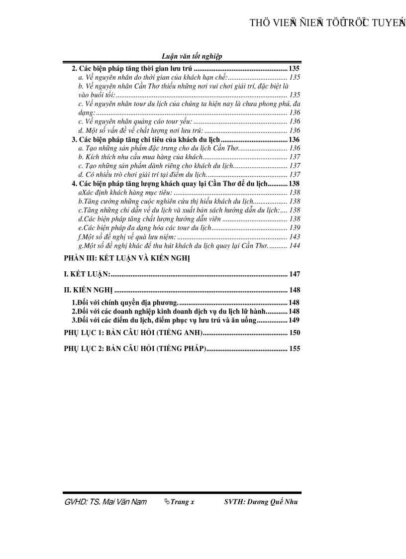 image for page Đánh giá mức thỏa mãn nhu cầu khách quốc tế của du lịch Cần Thơ và một số biện pháp thu hút khách du lịch đến Cần Thơ