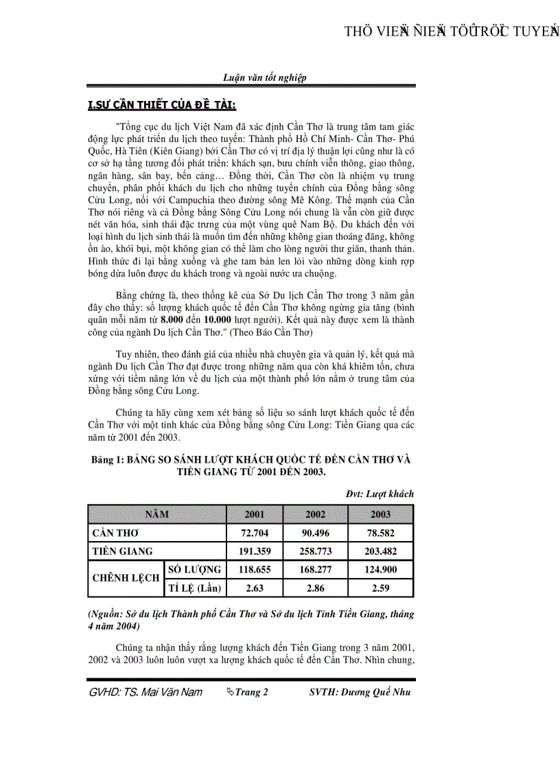 image for page Đánh giá mức thỏa mãn nhu cầu khách quốc tế của du lịch Cần Thơ và một số biện pháp thu hút khách du lịch đến Cần Thơ