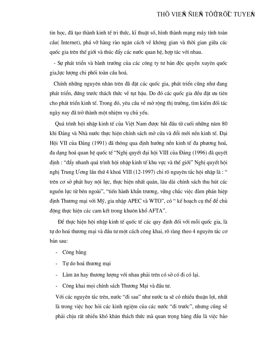 image for page Quan hệ lượng chất nhân quả và thực trạng của nền Kinh Tế Việt Nam trước xu thế toàn cầu hoá