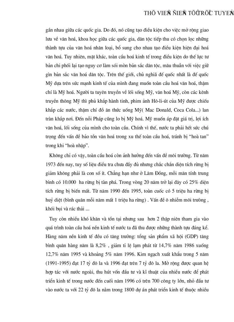 image for page Quan hệ lượng chất nhân quả và thực trạng của nền Kinh Tế Việt Nam trước xu thế toàn cầu hoá