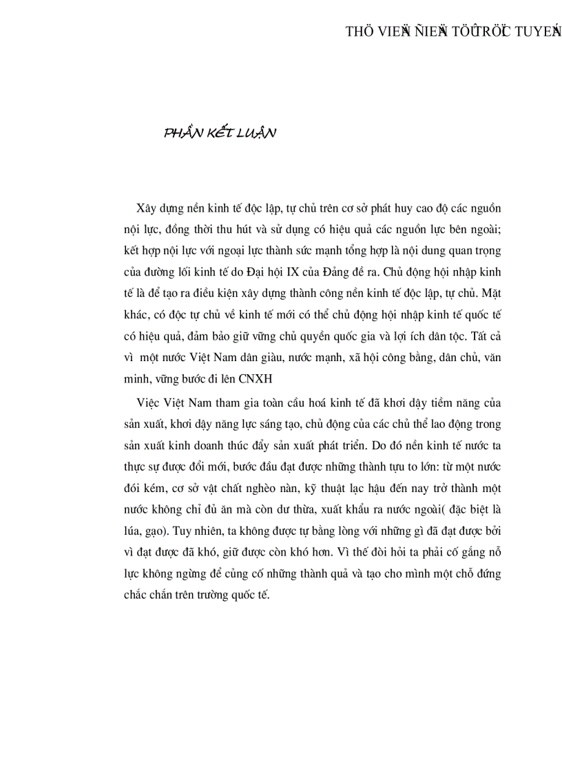 image for page Quan hệ lượng chất nhân quả và thực trạng của nền Kinh Tế Việt Nam trước xu thế toàn cầu hoá