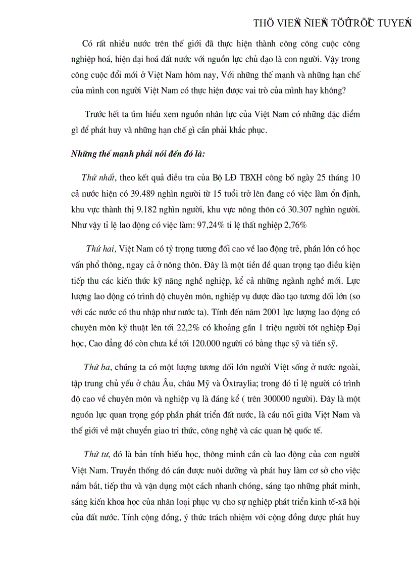 image for page Vai trò của con người trong quá trình công nghiệp hoá hiện đại hóa đất nước