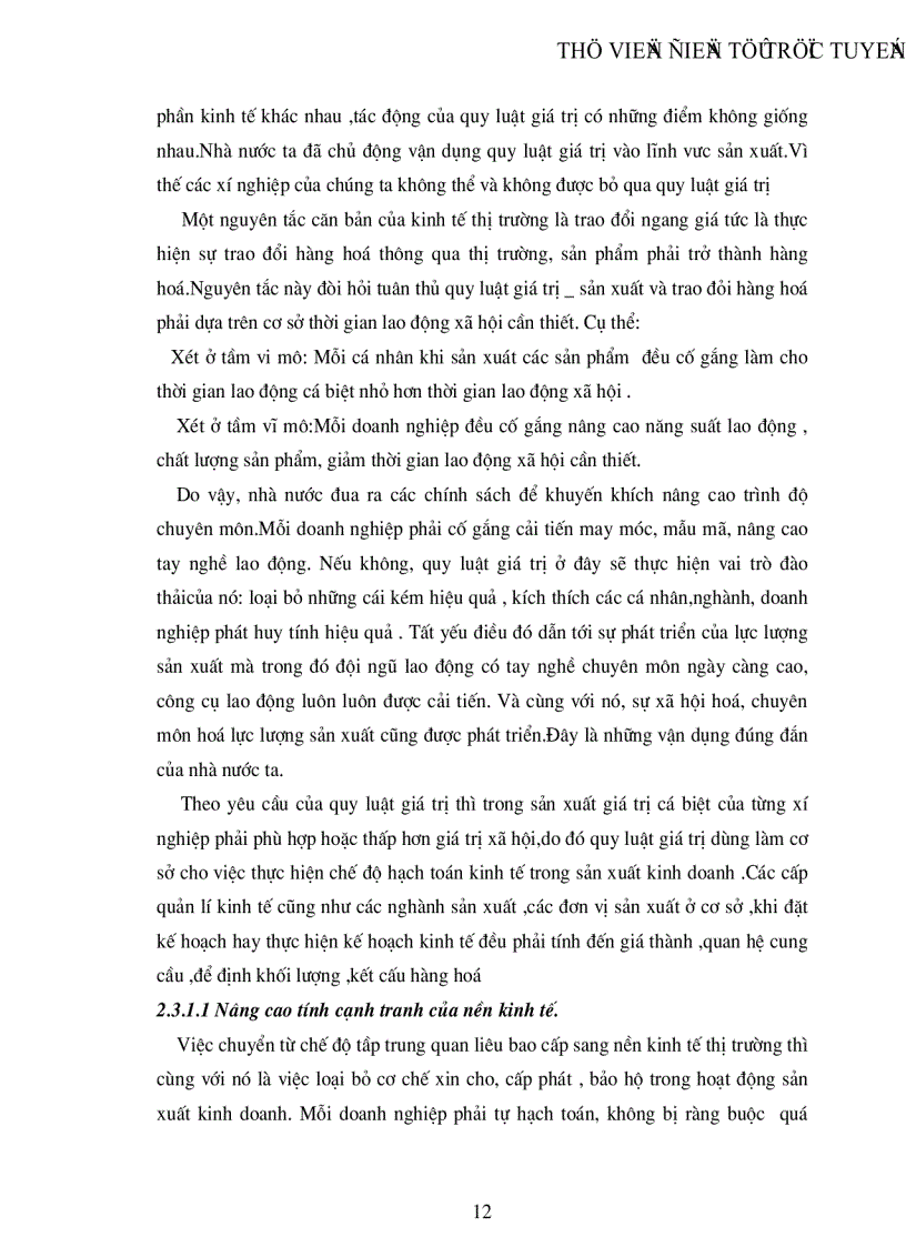 image for page Quy luật giá trị và vai trò của nó trong nền Kinh Tế Thị Trường Thực trạng sự vận dụng quy luật giá trị trong nền kinh tế thị trường và giải pháp nhằm vận dụng tốt hơn quy luật giá