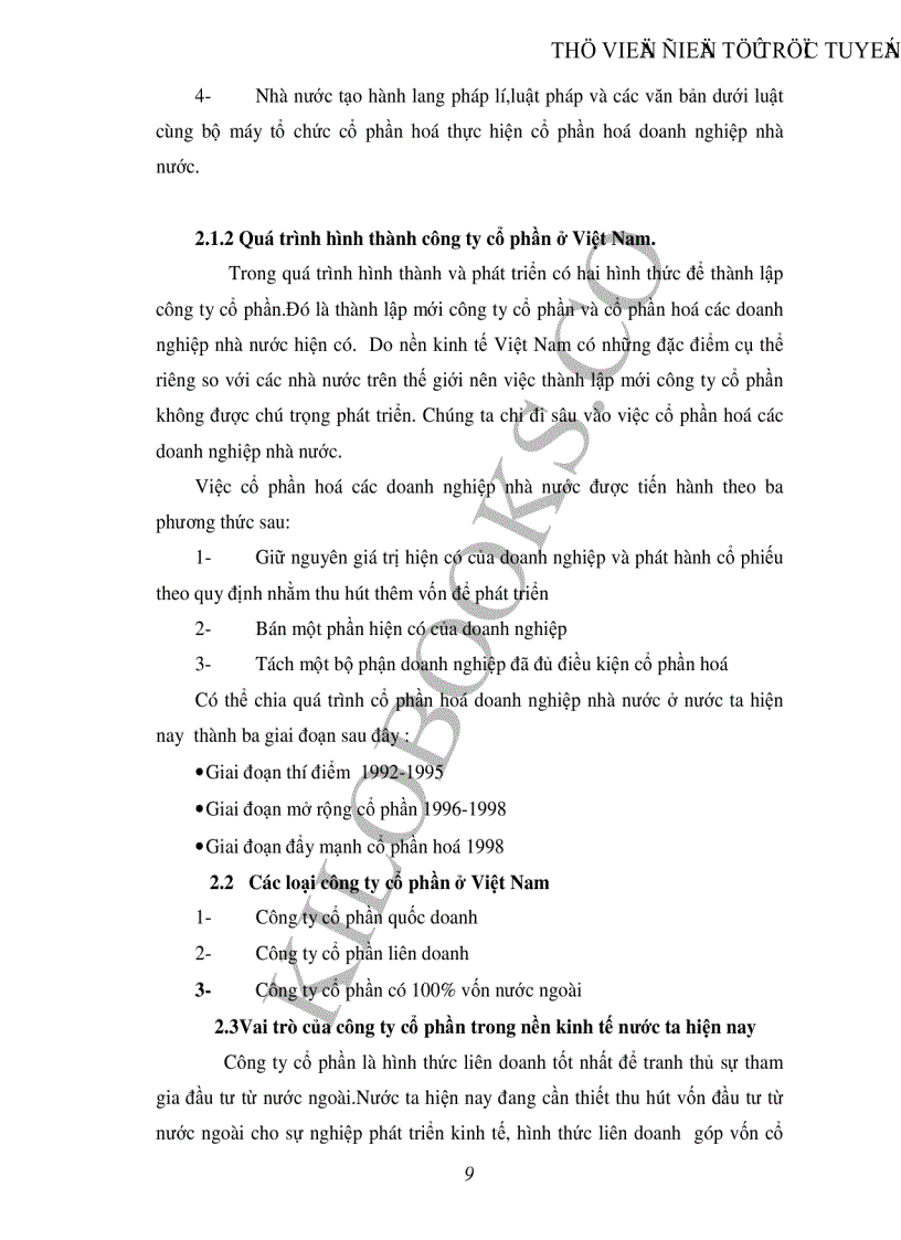 image for page Công ty cổ phần và vai trò của nó trong sự phát triển kinh tế ở nước ta hiện nay