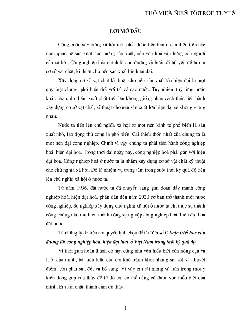 image for page Cơ sở lý luận triết học của đường lối công nghiệp hóa hiện đại hoá ở Việt Nam trong thời kỳ quá độ