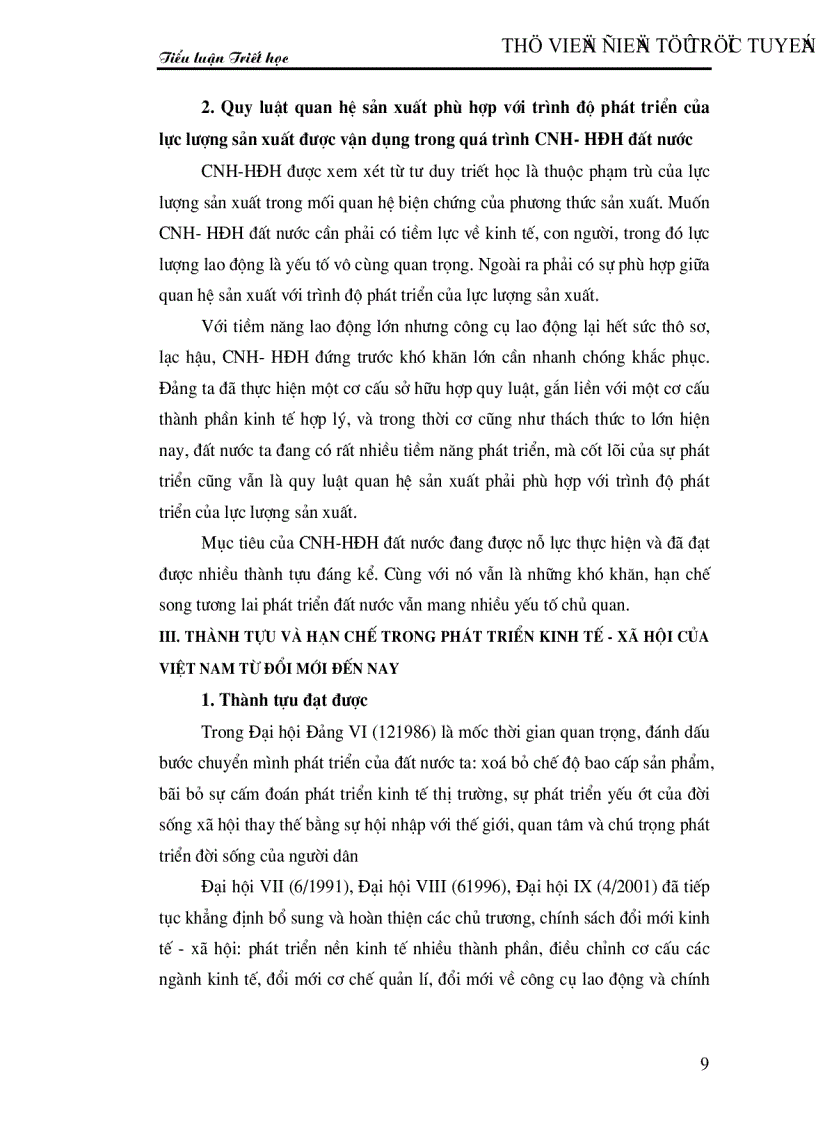 image for page Vận dụng quan điểm triết học Mác xít về quy luật quan hệ sản xuất phải phù hợp với trình độ lực lượng sản xuất để phát triển những thành tựu hạn chế trong phát triển kinh tế xã