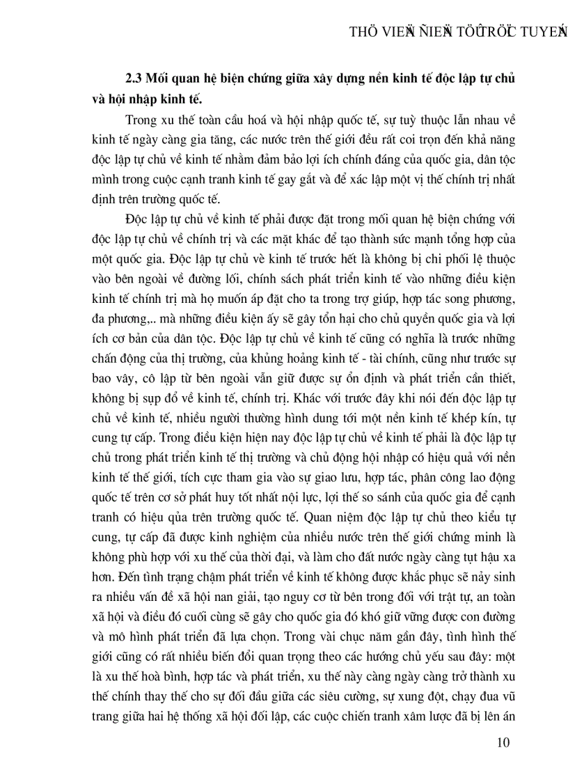 image for page Mối quan hệ biện chứng giữa hội nhập kinh tế với xây dựng nền kinh tế độc lập tự chủ
