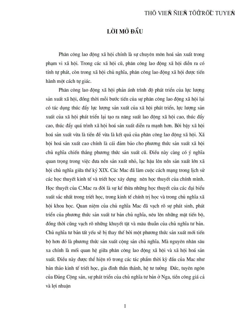 image for page Tìm hiểu mối quan hệ giữa phân công lao động xã hội và xã hội hoá sản xuất qua một số tác phẩm thời kỳ đầu của Mac