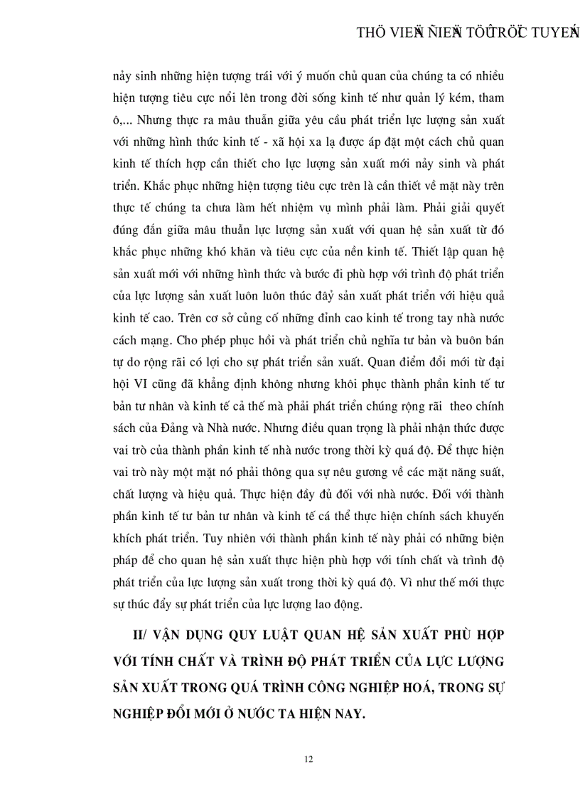 image for page Quan hệ biện chứng giữa lực lượng sản xuất và quan hệ sản xuất Sự vận dụng của Đảng ta trong đường lối đổi mới ở Việt Nam