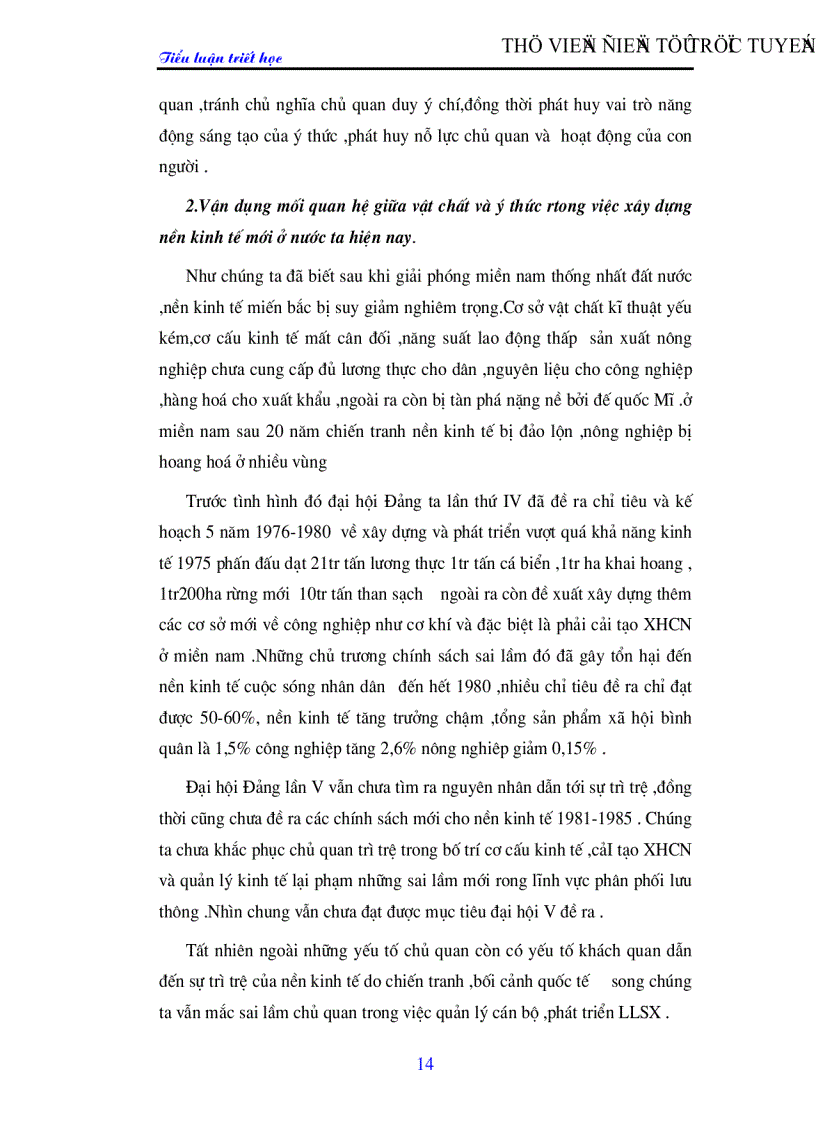 image for page Mối quan hệ giữa vật chất và ý thức trong việc xây dựng nền kinh tế mới hiện nay ở nước ta