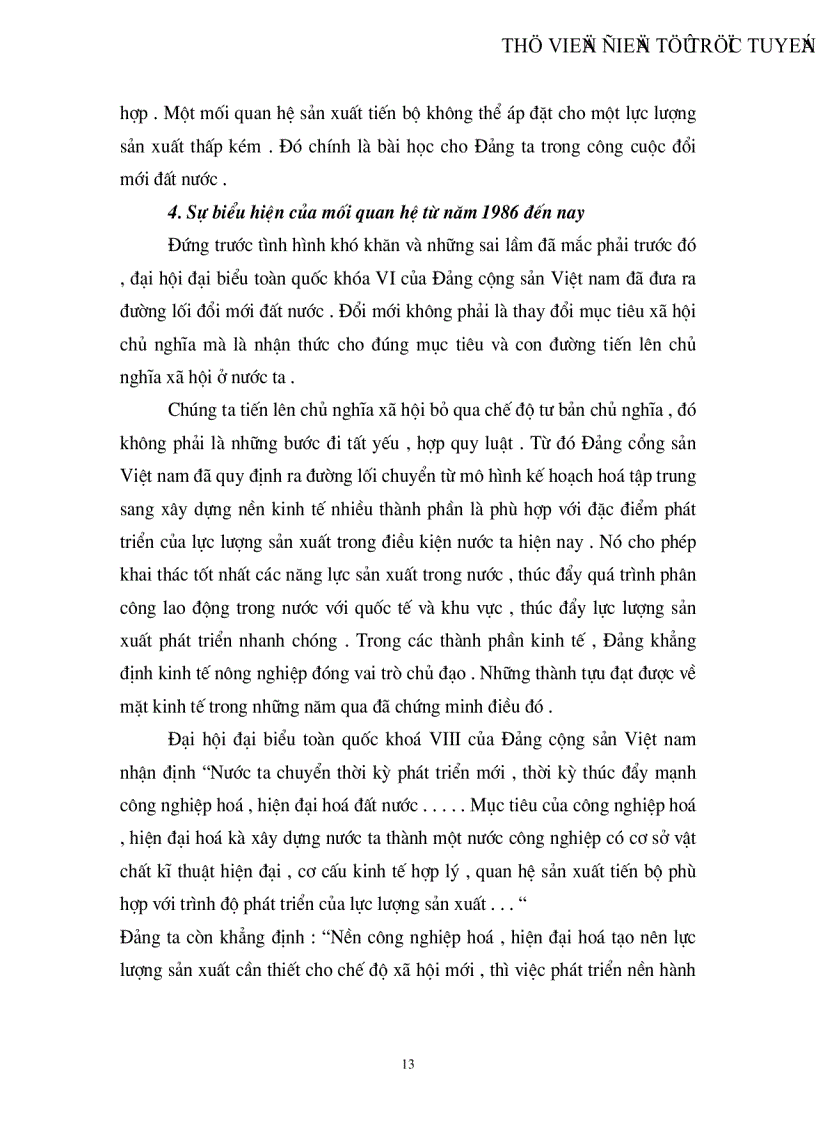 image for page Mối quan hệ biện chứng giữa lực lượng sản xuất và quan hệ sản xuất trong thời kỳ quá độ lên Chủ nghĩa xã hội ở Viêt Nam