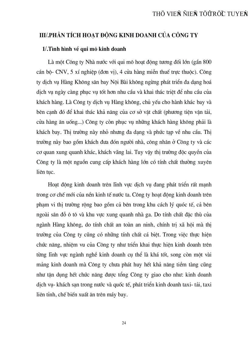 image for page Phân tích hoạt động sản xuất kinh doanh của công ty dịch vụ Hàng Không sân bay Nội Bài