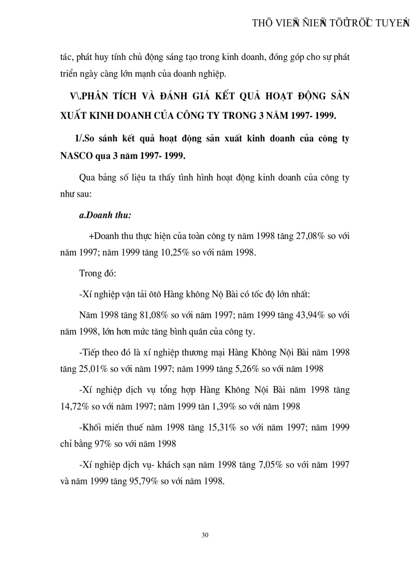 image for page Phân tích hoạt động sản xuất kinh doanh của công ty dịch vụ Hàng Không sân bay Nội Bài