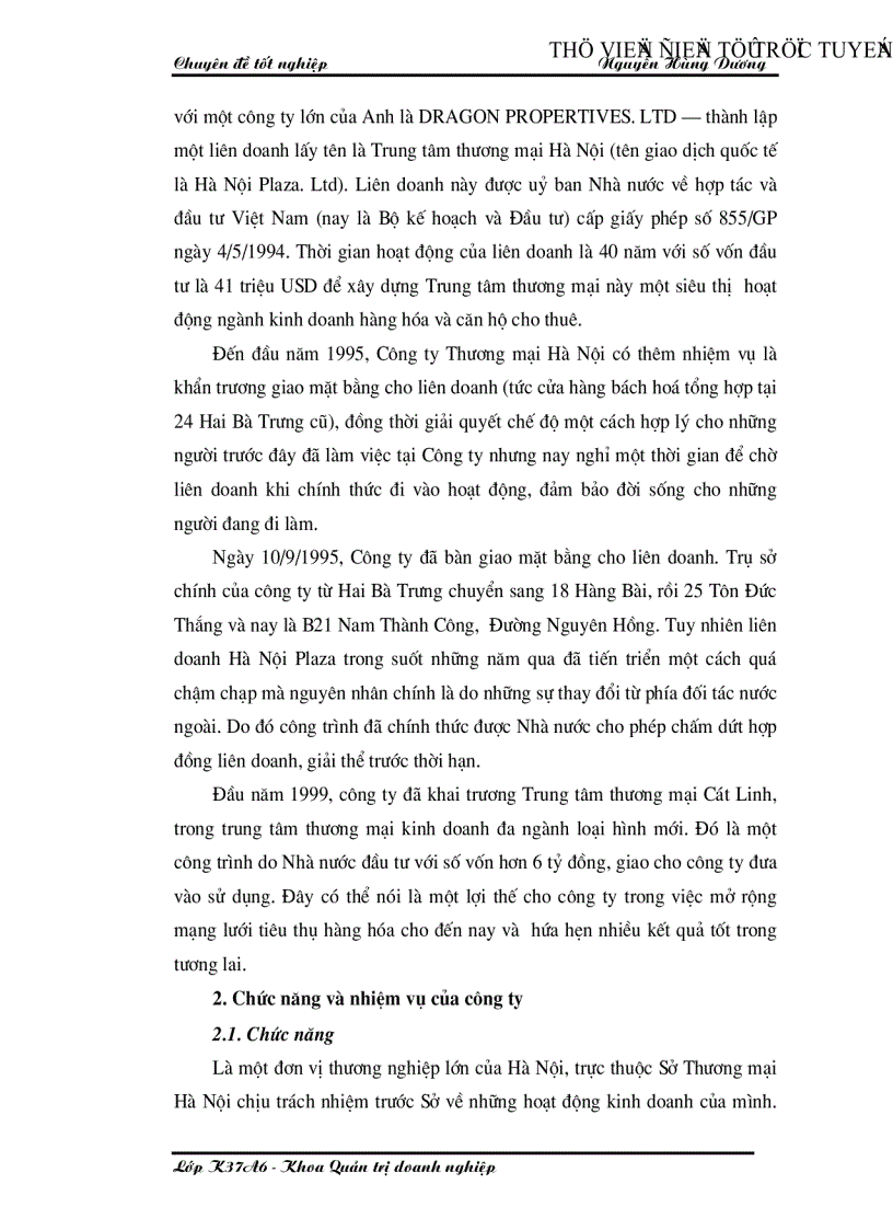 image for page Đẩy mạnh tiêu thụ hàng hoá tại Công ty Thương mại Hà Nội