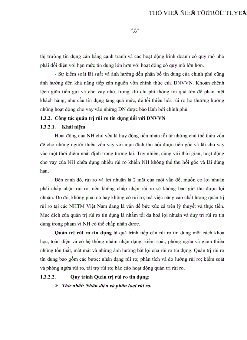 image for page Quản trị rủi ro tín dụng Doanh nghiệp vừa và nhỏ tại Ngân Hàng Nông Nghiệp Phát Triển Nông Thôn khu vực Thành Phố Hồ Chí Minh