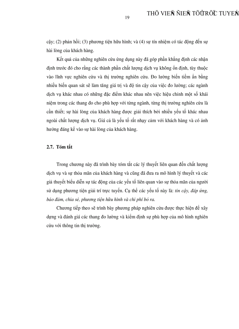image for page Đo lường chất lượng sịch vụ và chi phí tác động đến sự thỏa mãn của người sử dụng dịch vụ giải trí trực tuyến tại TP HCM