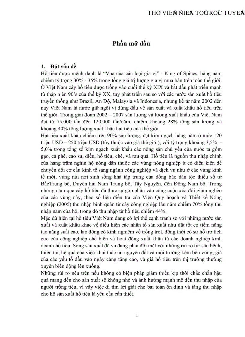 image for page Tác động của một số yếu tố chính đến thu nhập của hộsản xuất hồ tiêu Việt Nam Trường hợp điển hình ở vùng Đông Nam bộ