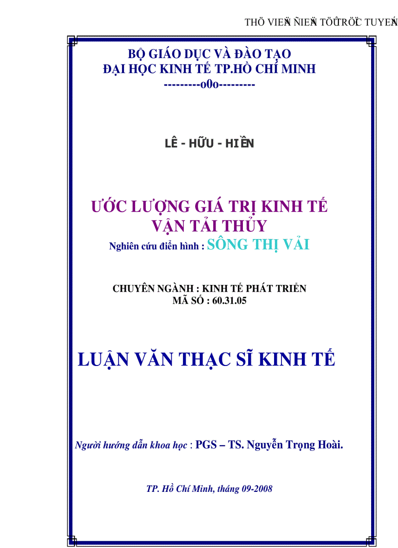 image for page Ước lượng giá trị kinh tế vận tải thủy Nghiên cứu điển hình sông Thị Vải