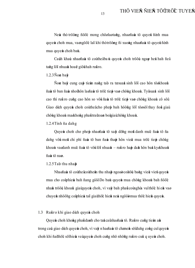 image for page Vận dụng công cụ quyền chọn để kinh doanh và phòng ngừa rủi ro trong TTCK