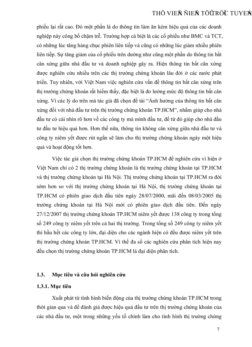 image for page Ảnh hưởng của thông tin bất cân xứng đối với nhà đầu tư trên thị trường chứng khoán Tp HCM