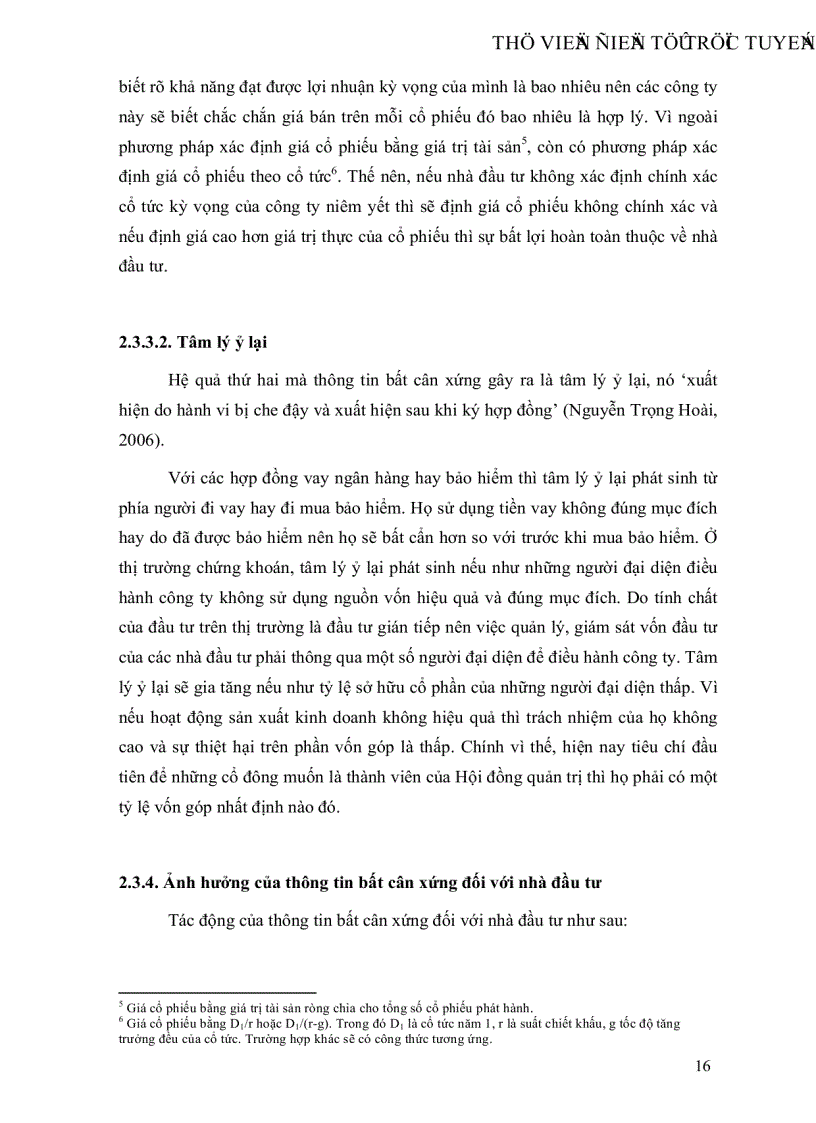 image for page Ảnh hưởng của thông tin bất cân xứng đối với nhà đầu tư trên thị trường chứng khoán Tp HCM