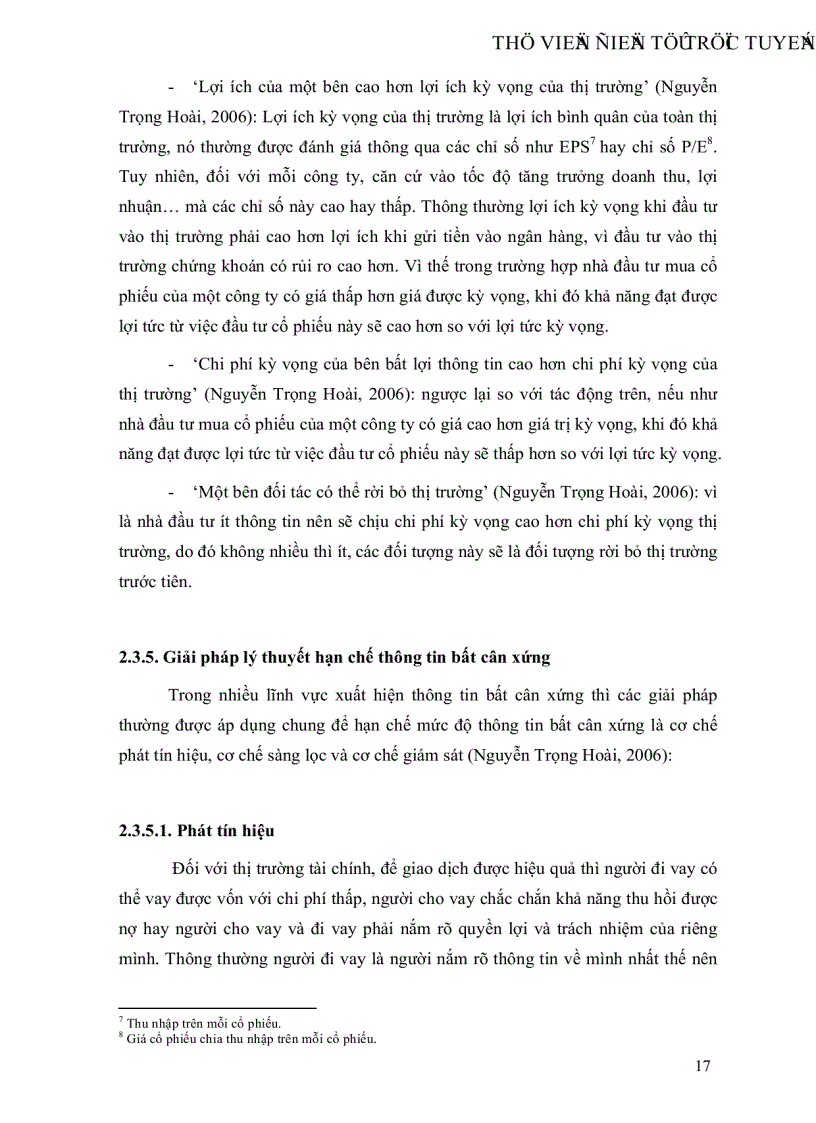 image for page Ảnh hưởng của thông tin bất cân xứng đối với nhà đầu tư trên thị trường chứng khoán Tp HCM